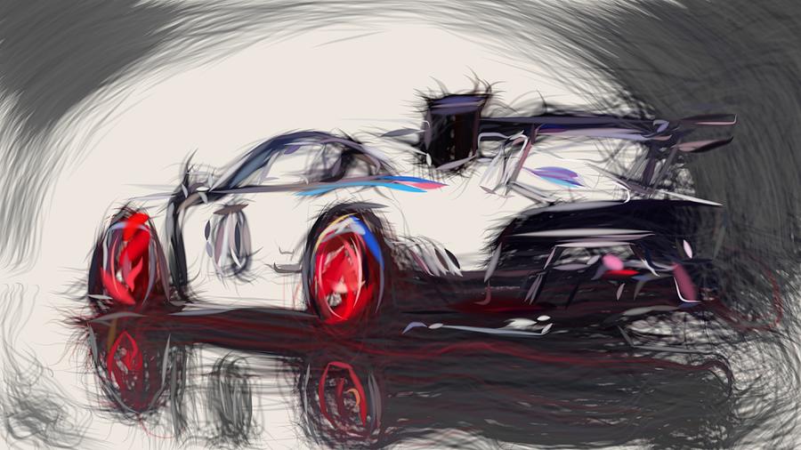 Porsche 935 Drawing #2 Digital Art by CarsToon Concept