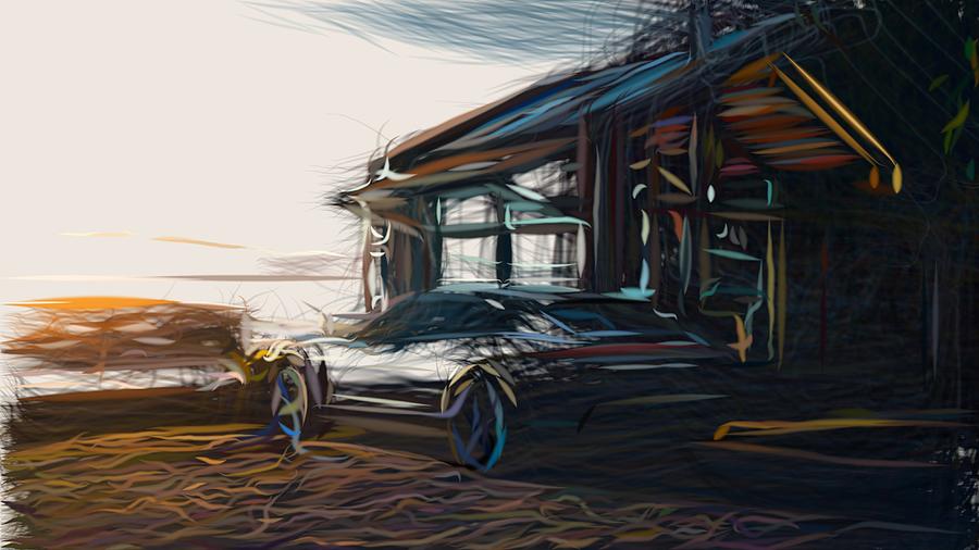 Porsche Mission E Cross Turismo Drawing #2 Digital Art by CarsToon Concept