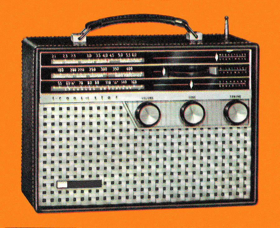 Music Drawing - Portable Radio #1 by CSA Images