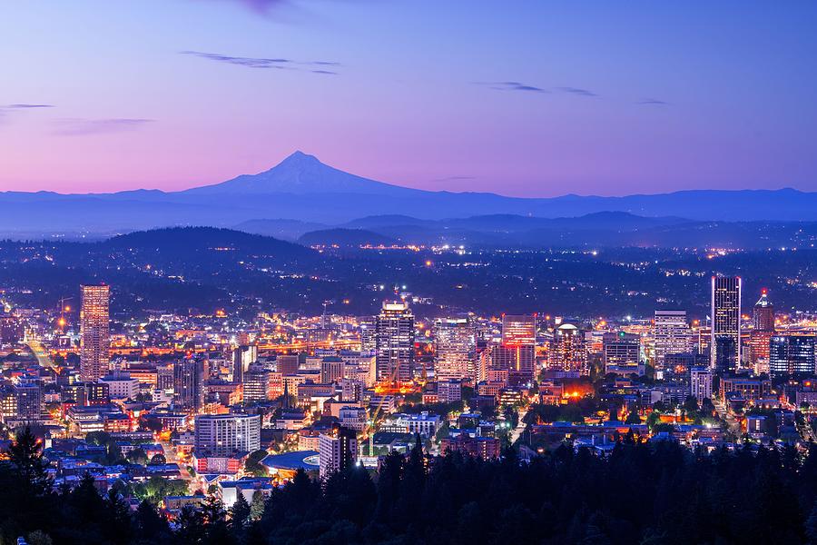 Portland Photograph - Portland, Oregon, Usa Skyline At Dawn #1 by Sean Pavone