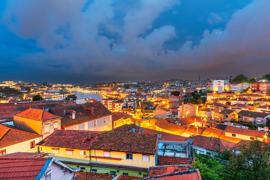 Architecture Photograph - Porto, Portugal Old Town Cityscape #1 by Sean Pavone