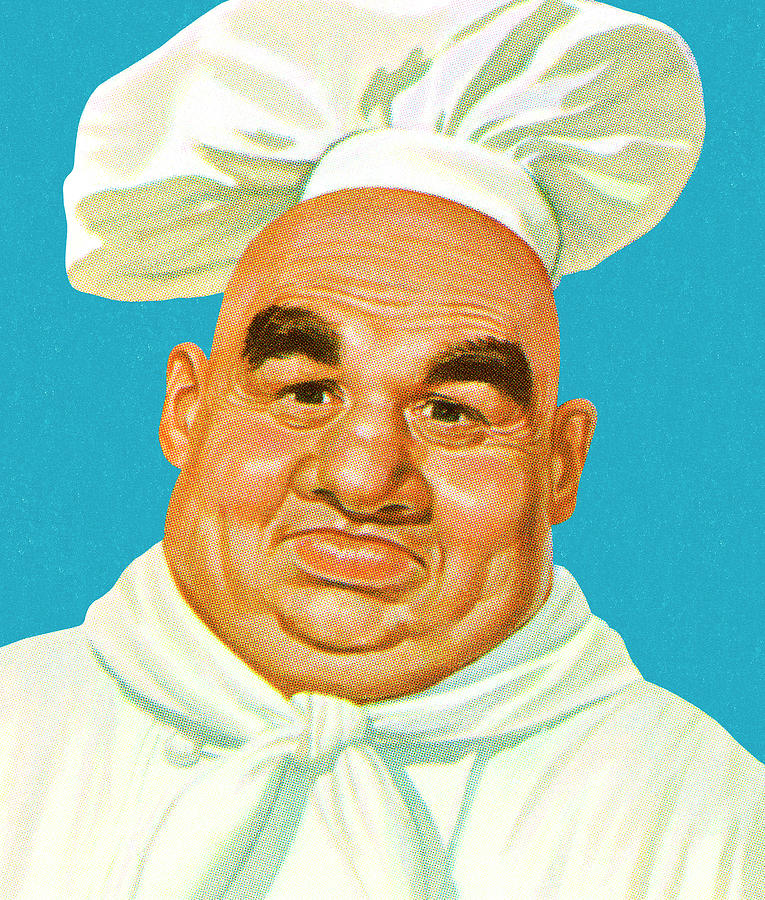 Vintage Drawing - Portrait of a Chef #1 by CSA Images
