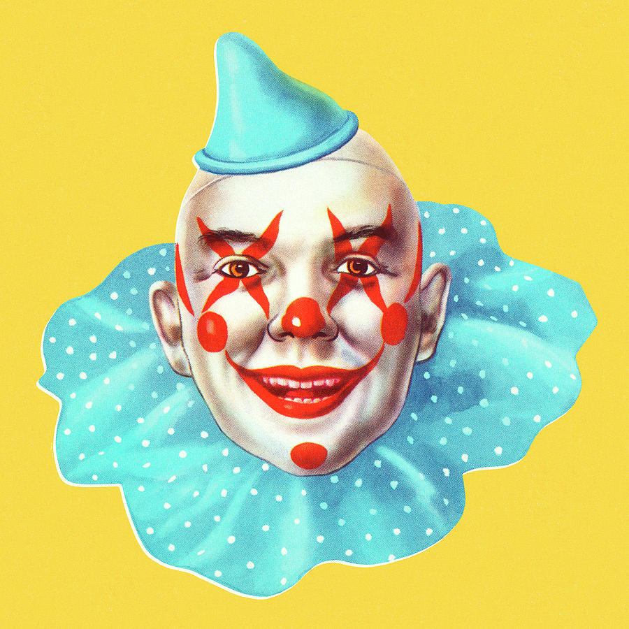 Vintage Drawing - Portrait of a Clown #1 by CSA Images
