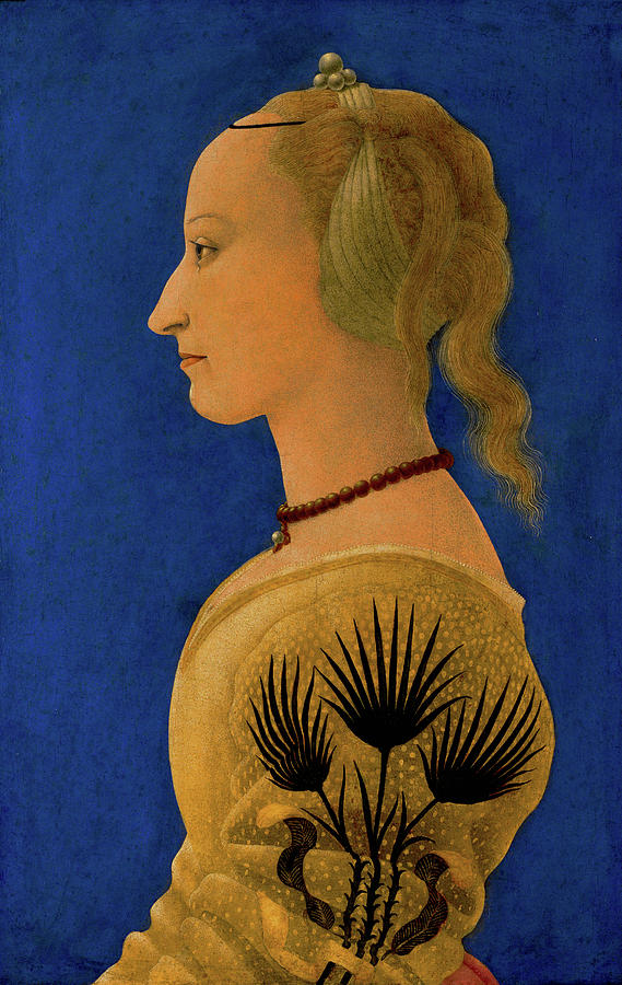 Portrait Painting - Portrait of a Lady in Yellow #1 by Alesso Baldovinetti