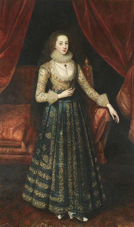 Portrait of a Lady Painting by Robert Peake the Elder - Fine Art