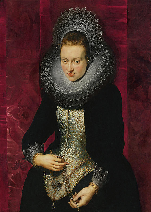 Peter Paul Rubens Painting - Portrait of a young Woman with a Rosary #1 by Peter Paul Rubens