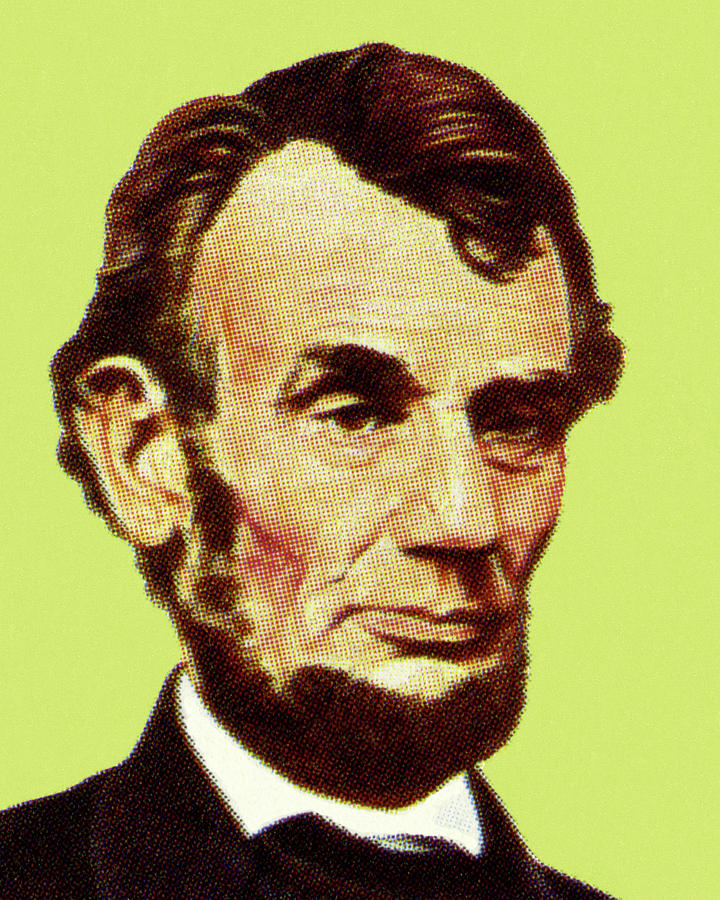 Vintage Drawing - Portrait of Abraham Lincoln #1 by CSA Images
