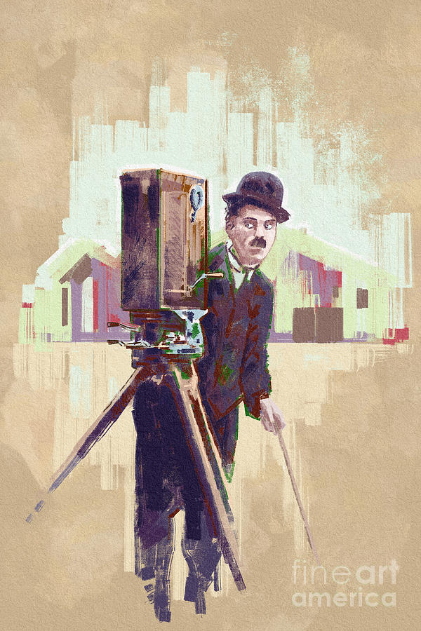 Portrait Of Actor And Director Charlie Chaplin Painting by Alessandro Lonati