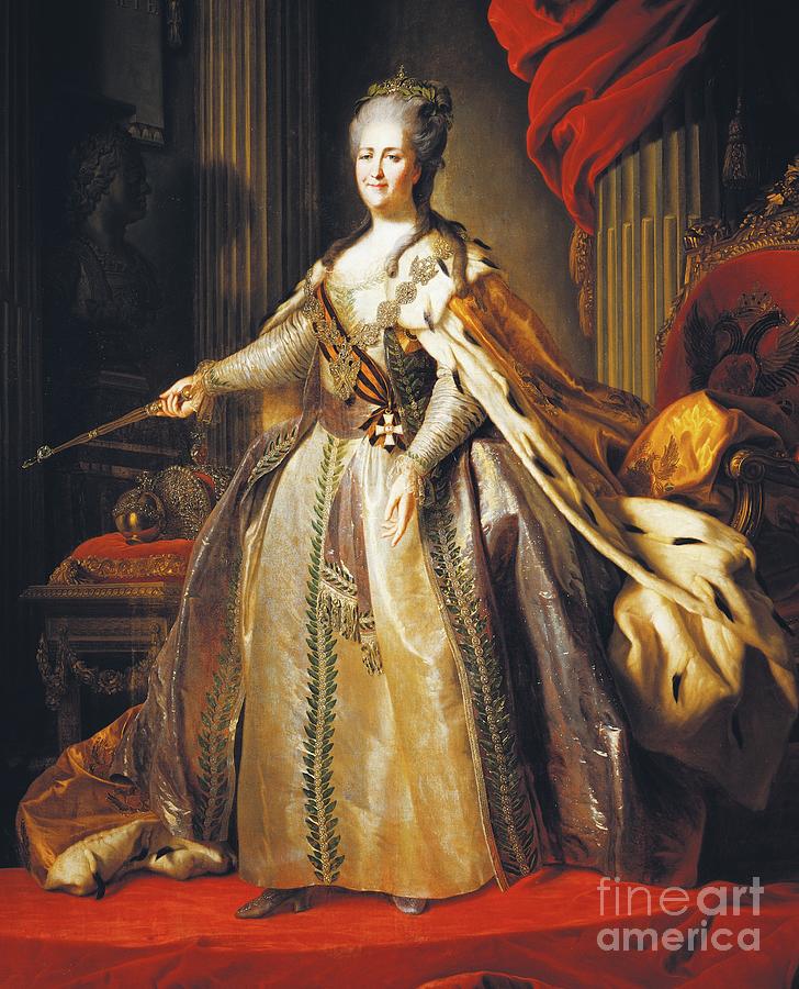 Portrait Of Catherine II, Also Known As Catherine The Great Painting by Fedor Stepanovich Rokotov