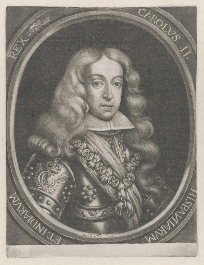 Portrait of Charles II of Spain, Carel Allard, 1658 - 1706 #1 Painting by Carel Allard