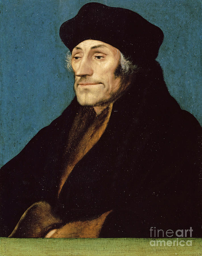 Portrait Of Erasmus Of Rotterdam, C.1530 Painting by Hans Holbein The ...