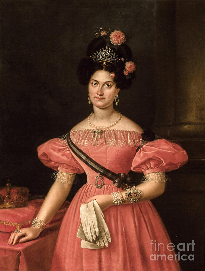 Portrait Of Maria Christina Of The Two #1 Drawing by Heritage Images