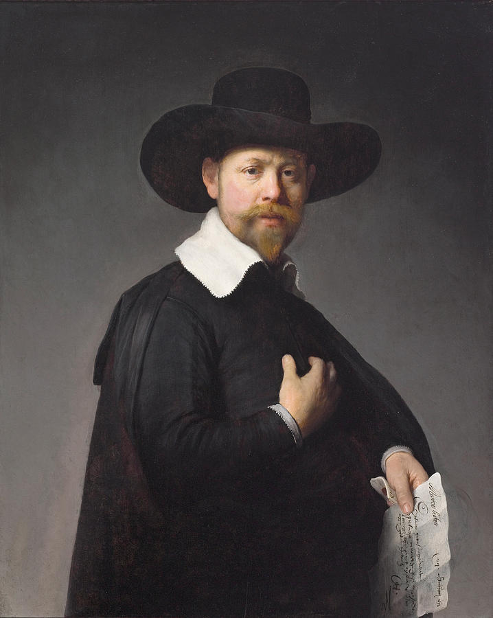Portrait of Marten Looten #2 Painting by Rembrandt