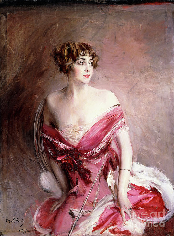 Portrait Of Mlle. De Gillespie, La Dame De Biarritz, 1912 Painting by ...