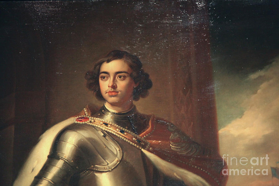 Portrait Of Peter The Great, Mid 19th #1 Drawing by Print Collector