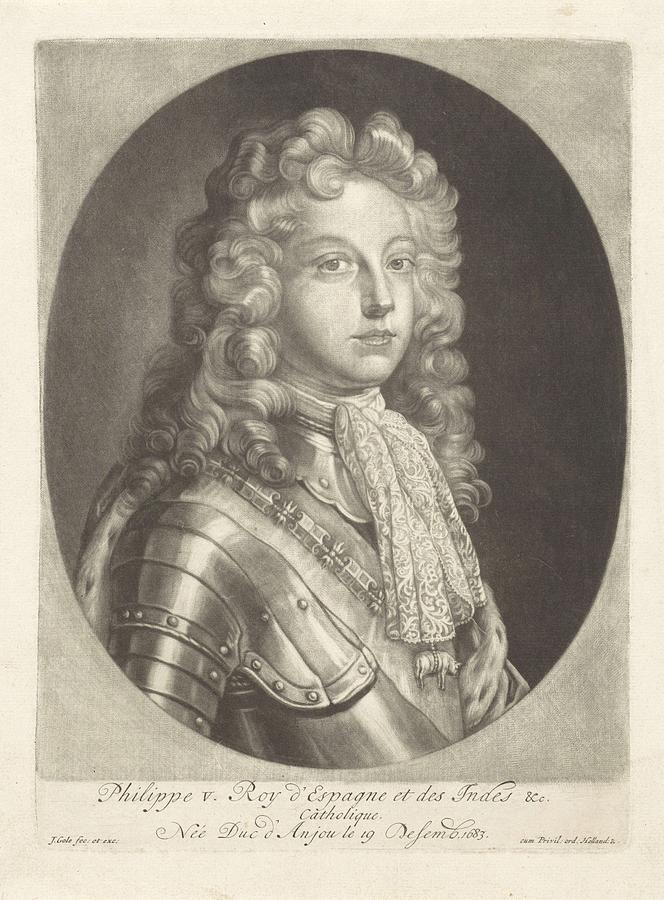Portrait of Philip V King of Spain Jacob Gole  after Jean Francois de Troy  1700   1724 #1 Painting by Celestial Images