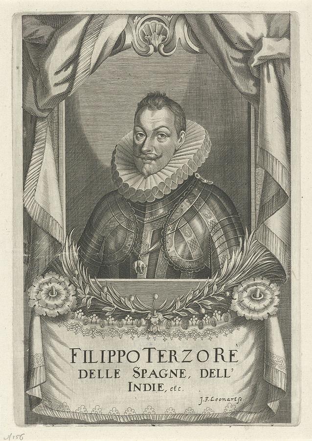 Portrait of Philips III of Spain  Johann Friedrich Leonard  1643  1680 b #1 Painting by Celestial Images