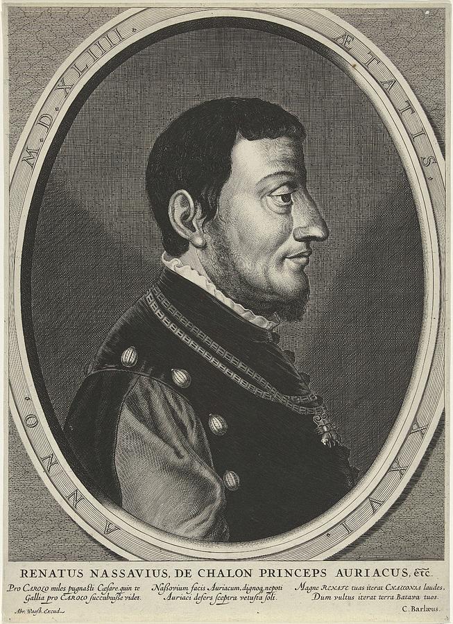 Portrait of Rene de Chalon Prince of Orange  Crispijn van den Queborn attributed to  after Jan van  #1 Painting by Celestial Images