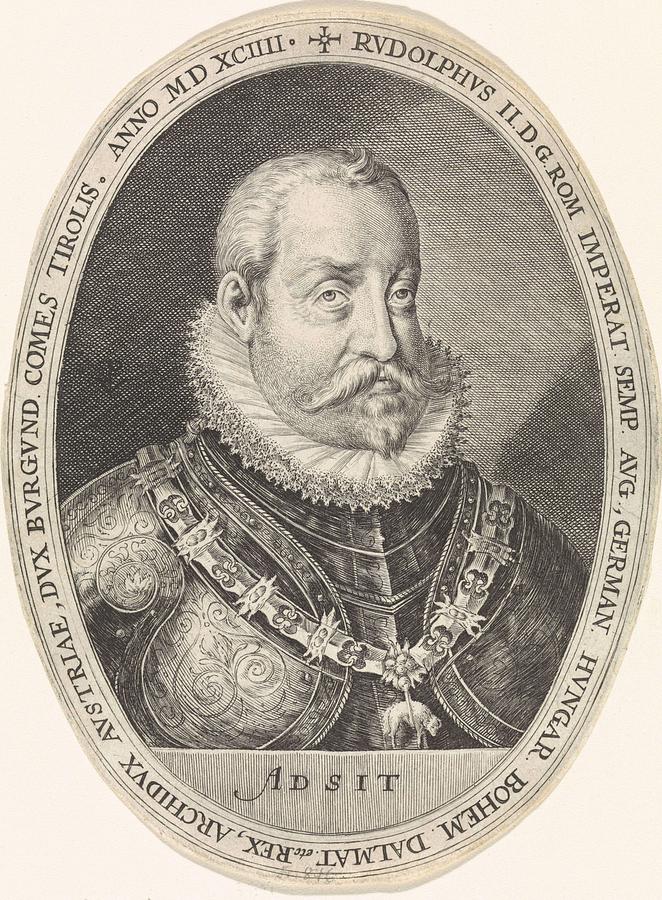 Portrait of Rudolf II van Habsburg  Crispijn of the Passe I  1604 #1 Painting by Celestial Images