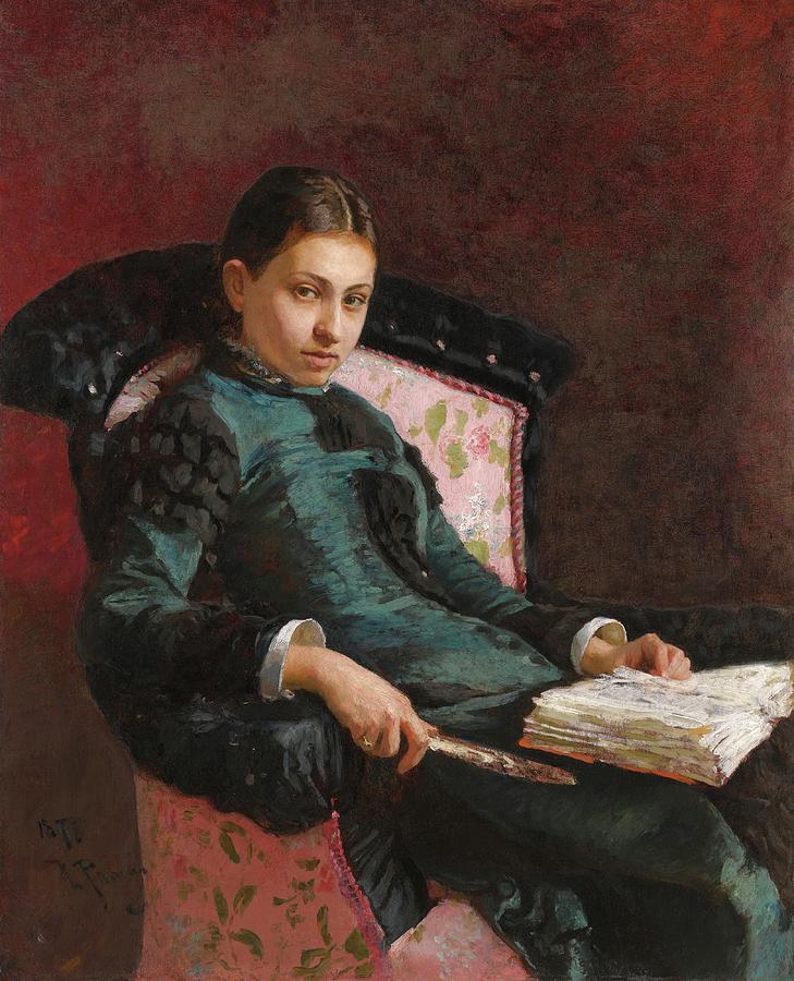 Portrait Of The Artists Wife, Vera Repin Painting by Ilya Efimovich Repin Portrait Of The Artists Wife, Vera Repin Painting by Ilya Efimovich Repin
