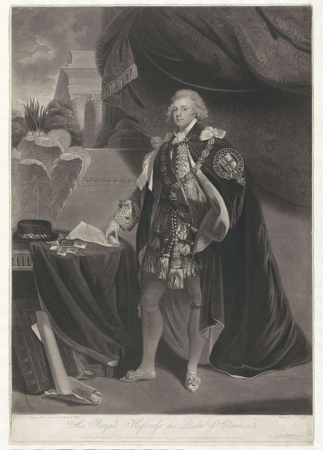Portrait of the Duke of Clarence  Charles Howard Hodges  after John Hoppner  1792 #1 Painting by Celestial Images