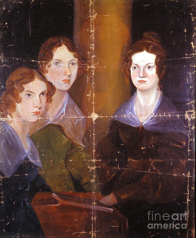 Portrait Of The Three Bronte Sisters: Charlotte Bronte Painting by Patrick Branwell Bronte
