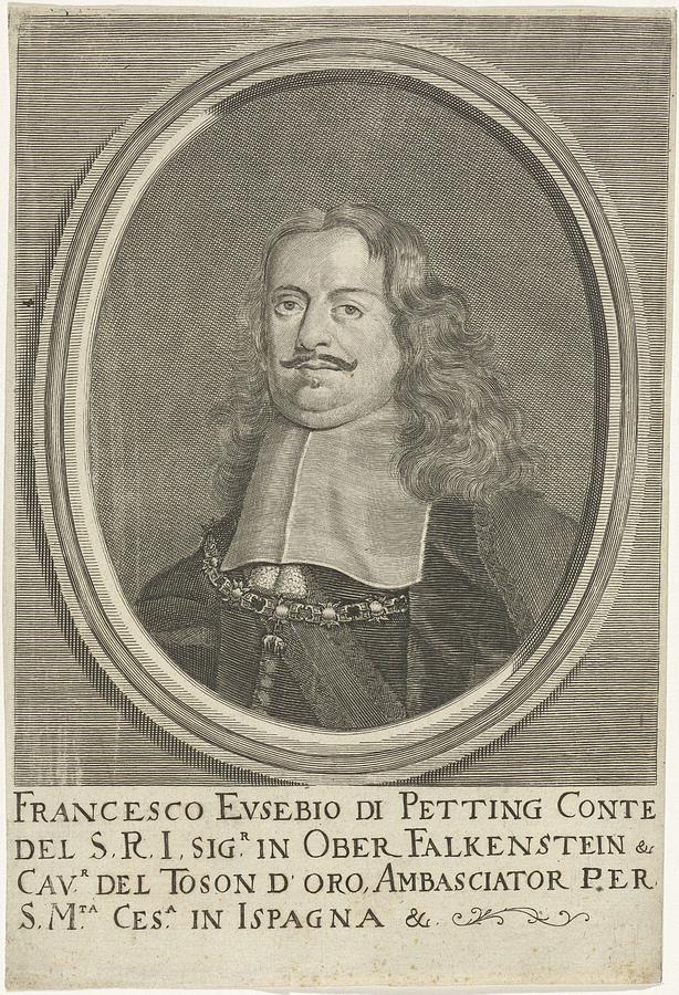 Portret van Francesco Eusebio van Pettingen Johann Friedrich Leonard  1643  1680 b #1 Painting by Celestial Images