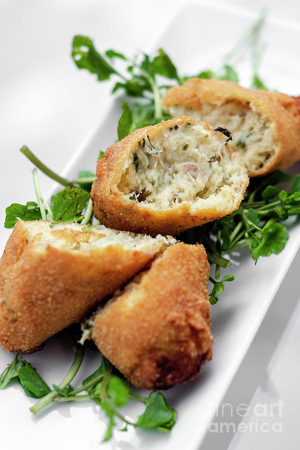 Portuguese Traditional Bacalhau Fried Cod Fish Croquette