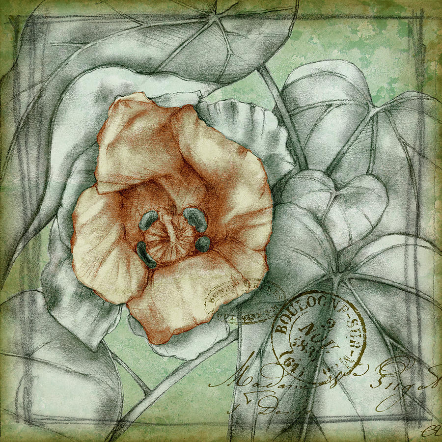 Flower Painting - Postmark Tropicals Iv #1 by Jennifer Goldberger