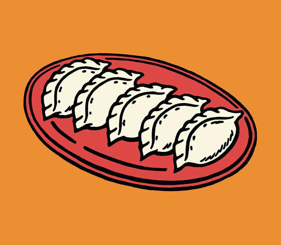 Potstickers on a Platter Drawing by CSA Images Fine Art America