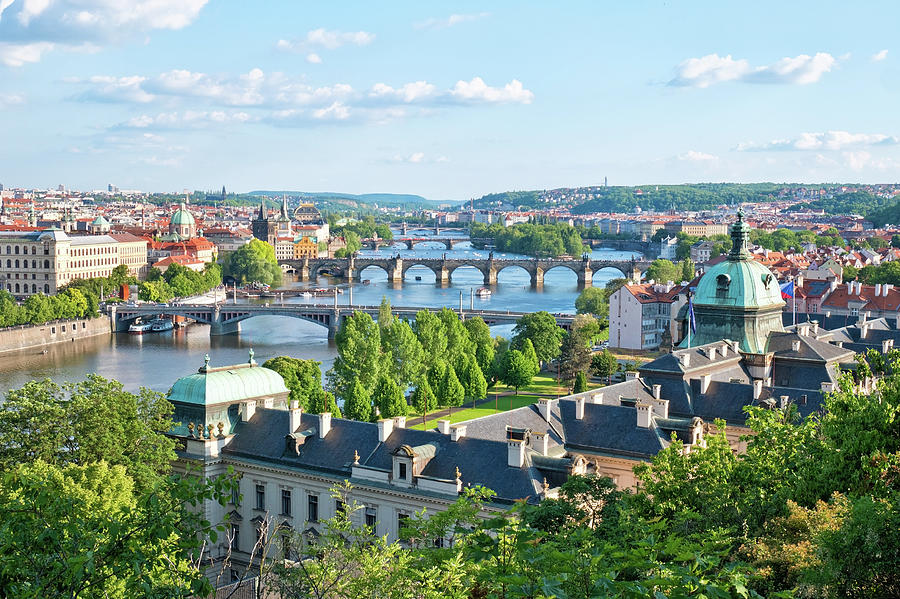 Prague Bridges In The Summer Czech Republic Photograph By Vaclav Mach