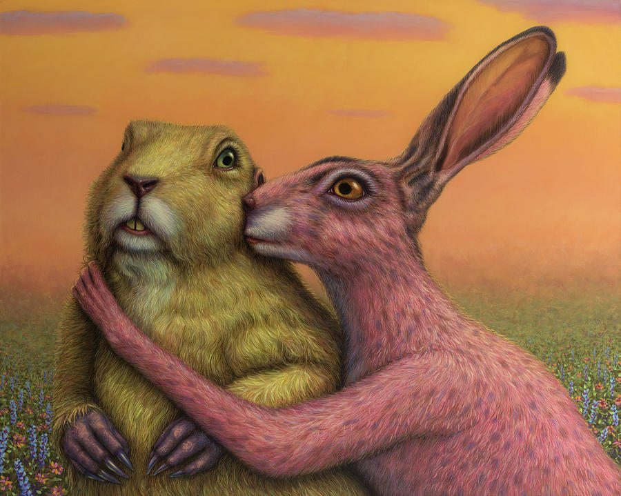 Sunset Photograph - Prairie Dog And Rabbit Couple #1 by James W. Johnson