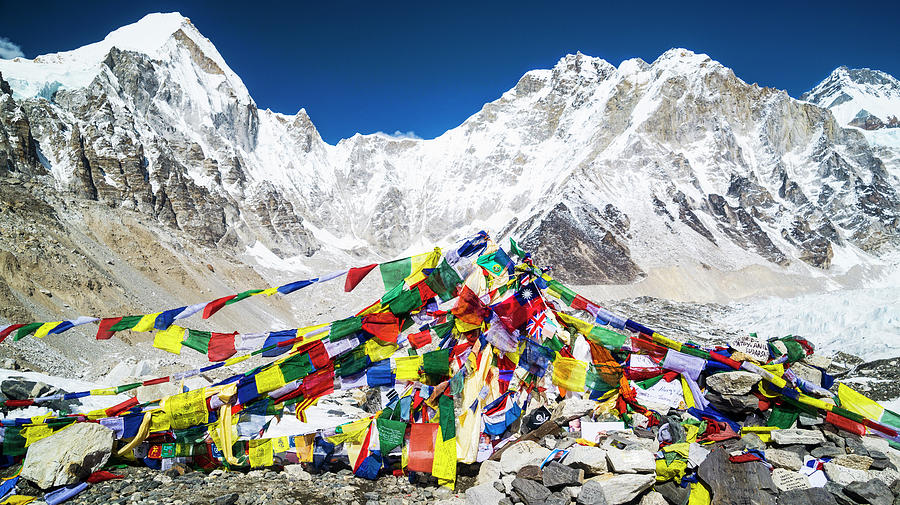 Prayer Flags, Mount Everest Trek, Nepal Digital Art by John Philip Harper