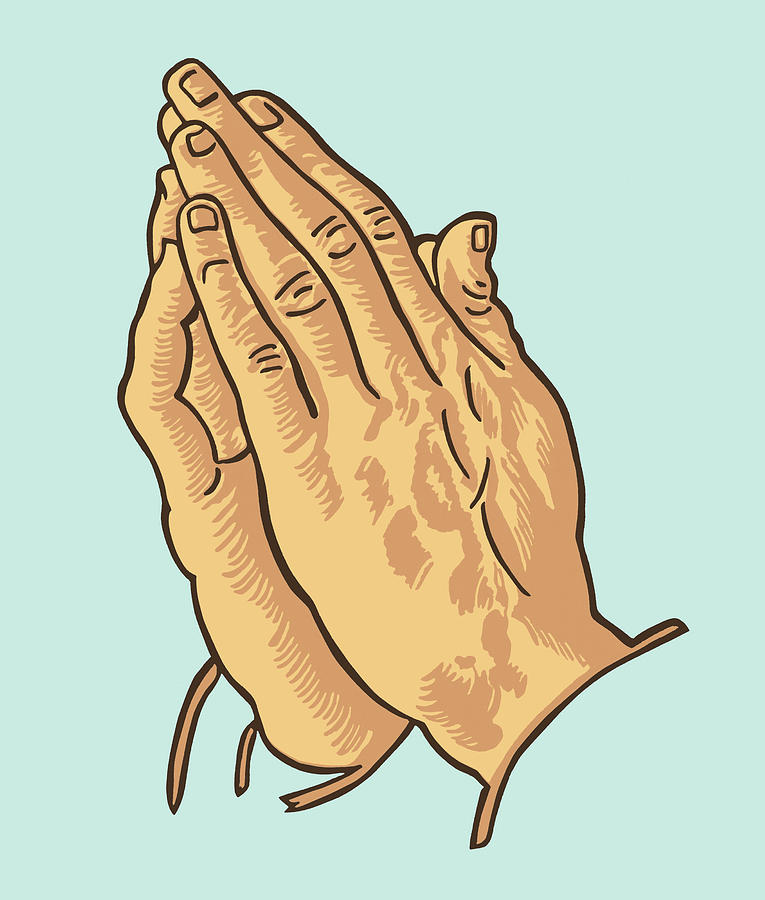 Vintage Drawing - Praying Hands #1 by CSA Images