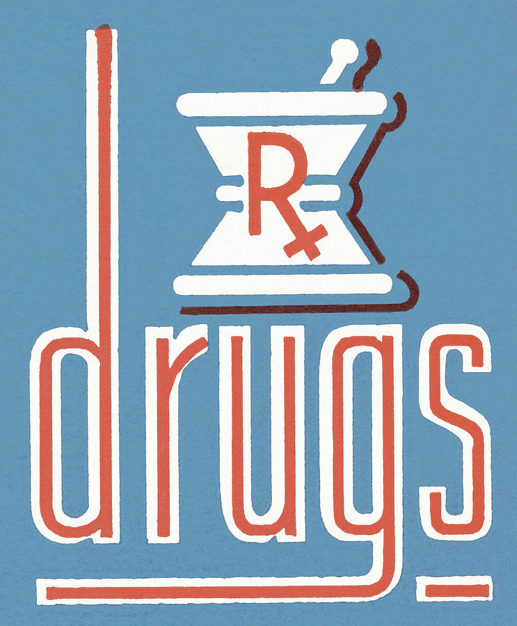 Vintage Drawing - Prescription Drugs #1 by CSA Images