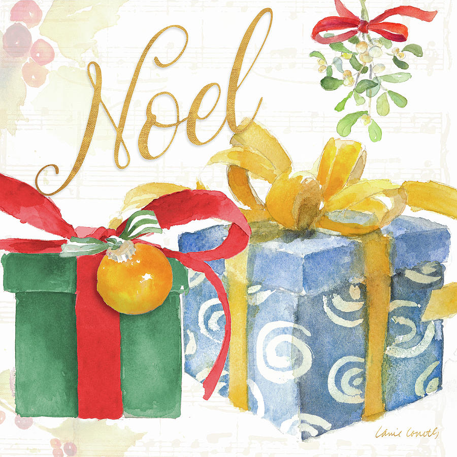Christmas Painting - Presents And Notes II #1 by Lanie Loreth