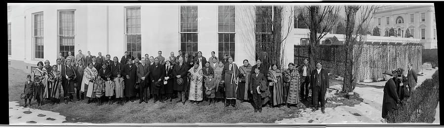 Calvin Coolidge Photograph - President Coolidge, Osage Indians #1 by Fred Schutz Collection