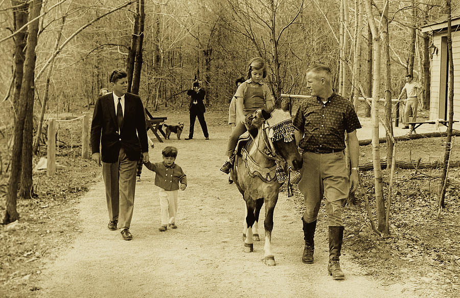John F Kennedy Photograph - President Kennedy And Children Caroline And John Jr #1 by Mountain Dreams