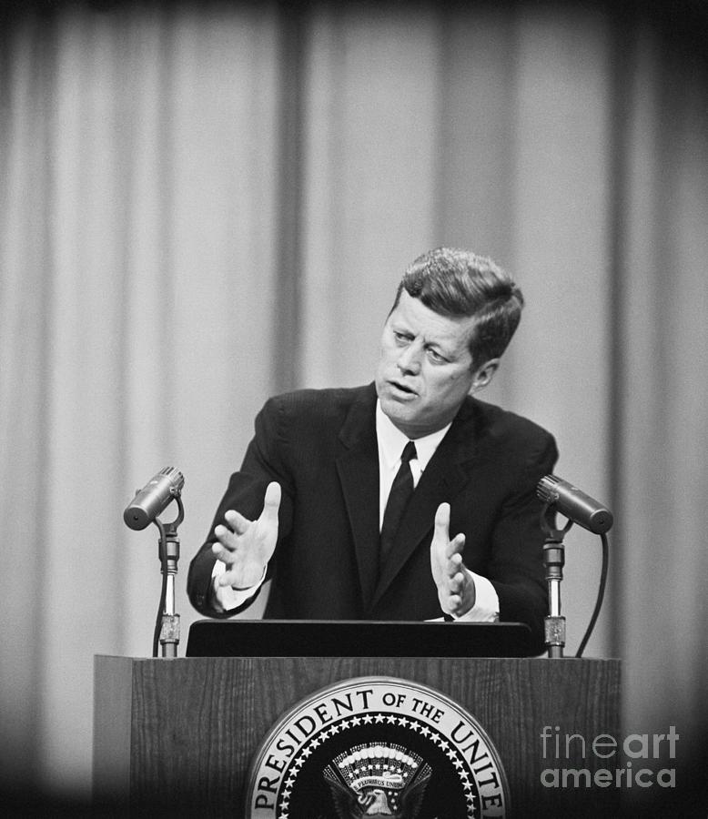 President Kennedy At News Conference #1 Photograph by Bettmann