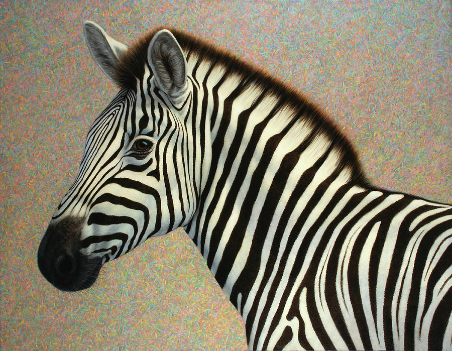 Zebra Mixed Media - Principled #1 by James W. Johnson