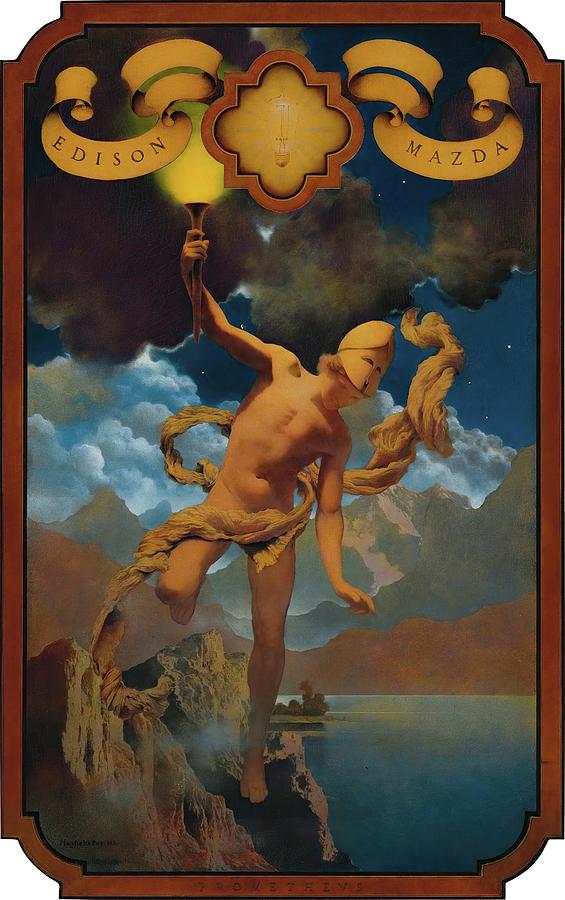 Fantasy Painting - Prometheus by Maxfield Parrish
