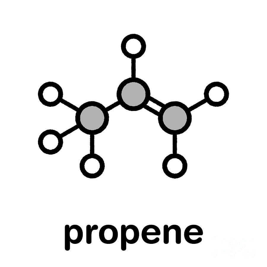 Propene Or Propylene Molecule Photograph by Molekuul/science Photo ...