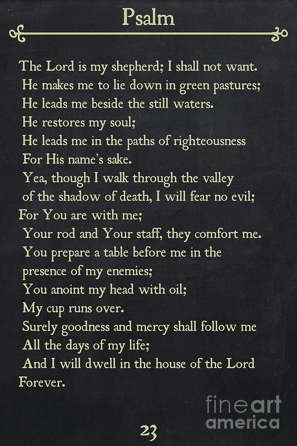 Psalm 23-Bible Verse Wall Art Collection #2 Painting by Mark Lawrence