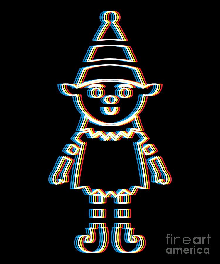 Psychedelic Elf Psy Trance Music Trippy Christmas Party Gift Cool Neon Digital Art by Martin Hicks