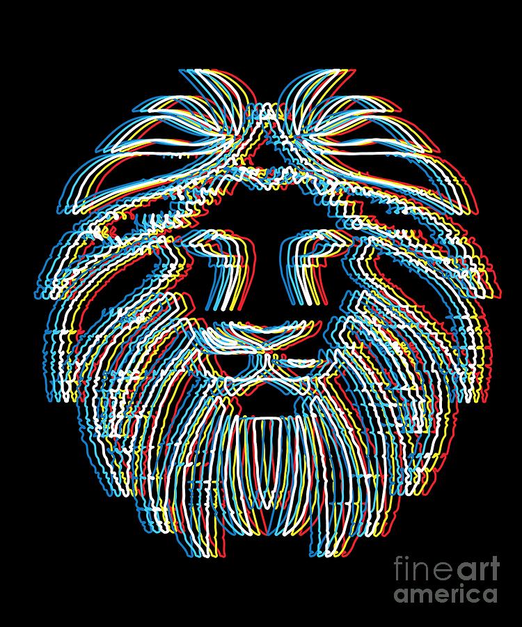 Psychedelic Lion Gift for Big Cat and Animal Lovers Psy Trance Music Lion T Shirt Digital Art by Martin Hicks