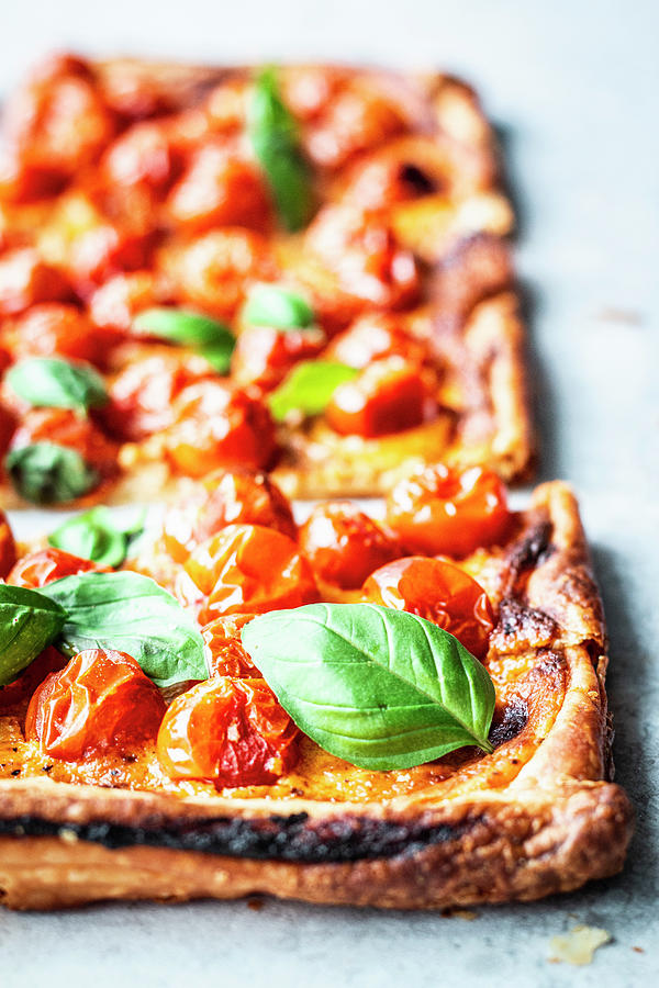 Puff Pastry Pizza With Tomatoes #1 Photograph by Simone Neufing