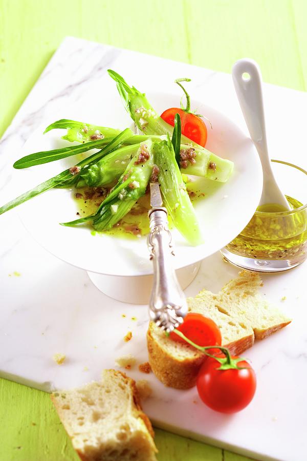 Puntarelle Alla Romana With An Anchovy Dressing #1 Photograph by Teubner Foodfoto