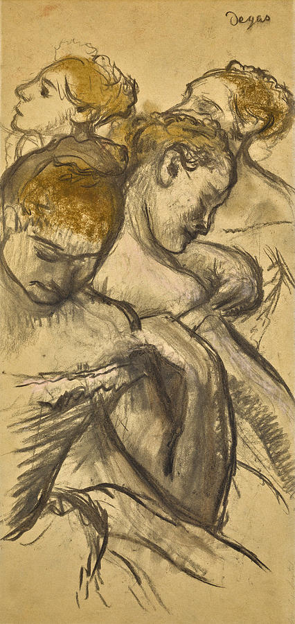 Quatre Danseuses #2 Drawing by Edgar Degas