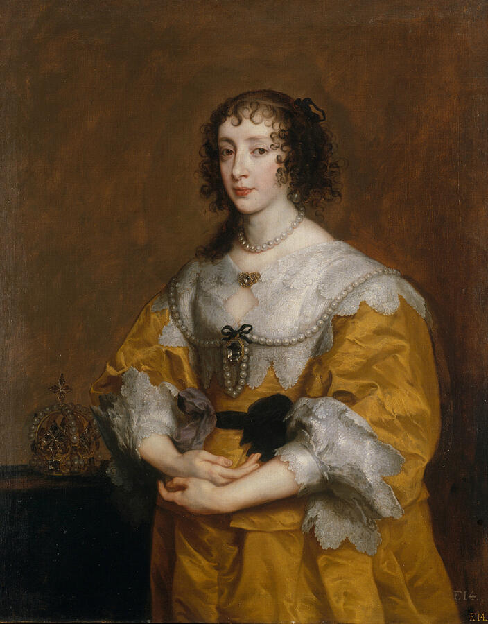Queen Henrietta Maria, from 1636 Painting by Anthony van Dyck