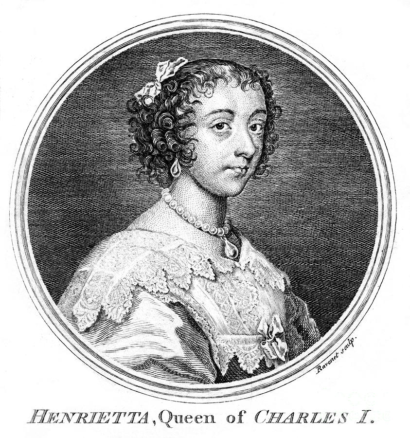 Queen Henrietta Maria, Queen Consort #1 Drawing by Print Collector